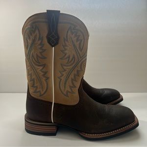 Ariat Men's Brown & Tan Western Cowboy Boots - Classic Pull-On Style